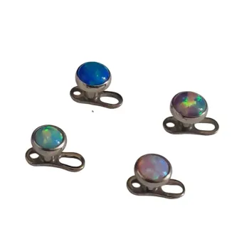 Micro Dermal 4mm em TITÂNIO Pedra OPALA TIT06