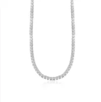 Colar de prata riviera com zircônia 45 cm - 210185