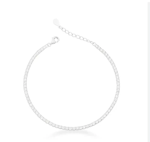 Pulseira de prata riviera com zircônia 17/21 cm - 210185 Imagem