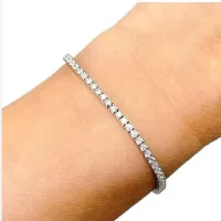 Pulseira de prata riviera com zircônia 17/21 cm - 210185 - Foto 2