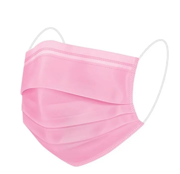 MÁSCARA DESCARTÁVEL TRIPLA C/ ELÁSTICO - ROSA