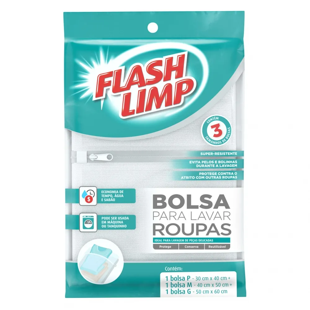 Kit Bolsa p/ Lavar Roupas P M G c/3
