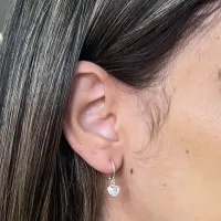 Brinco de prata argola com pingente - AR112 - Foto 5