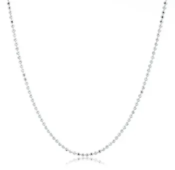Corrente prata alta bolinhas diamantadas 40 cm - COR100