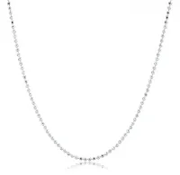 Corrente prata alta bolinhas diamantadas 40 cm - COR100