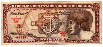 C111 - 5 Cruzeiros - Série 070 - Índio - Data: 1961 - MBC