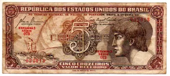 C111 - 5 Cruzeiros - Série 073 - Índio - Data: 1961 - BC
