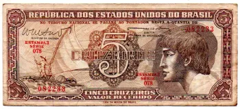 C112 - 5 Cruzeiros - Série 078 - Índio - Data: 1962 - BC