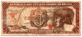C112 - 5 Cruzeiros - Série 078 - Índio - Data: 1962 - BC