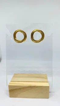 Brinco Círculo Vazado - Banhado Ouro 18k