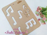 G1.823  Gabarito de Moldes em MDF Notas Musicais