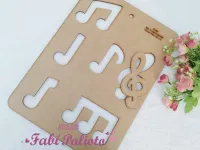 G1.823  Gabarito de Moldes em MDF Notas Musicais - Foto 2