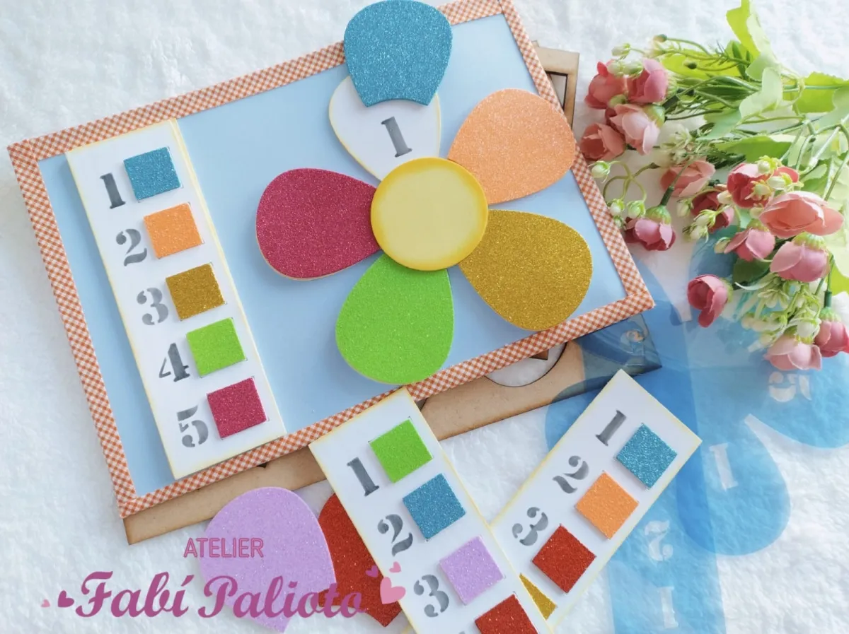 G1.827  Gabarito de Moldes em MDF Números e Cores