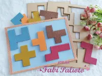 KIT36  Gabarito de Moldes em MDF jogos das Formas, cores e números. - Foto 2