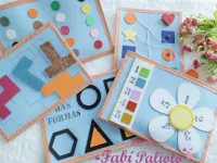 KIT36  Gabarito de Moldes em MDF jogos das Formas, cores e números.