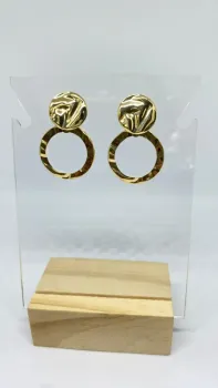 Brinco Argola Base Oval - Banhado Ouro 18k