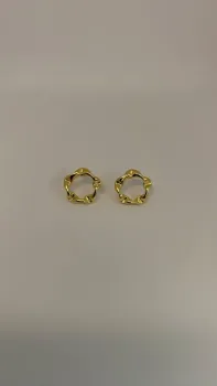 Brinco Círculo Martelado - Banhado Ouro 18k