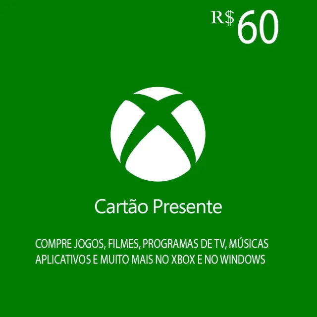 Xbox Saldo - Gift Card R$60