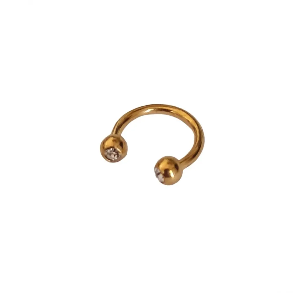 Circular Barbell Aço PVD DOURADO Bola com Pedra 1.2mm PVD09