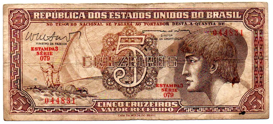 C112 - 5 Cruzeiros - Série 079 - Índio - Data: 1962 - BC Imagem