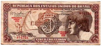 C112 - 5 Cruzeiros - Série 079 - Índio - Data: 1962 - MBC