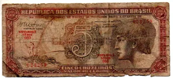 C112 - 5 Cruzeiros - Série 080 - Índio - Data: 1962 - UTG