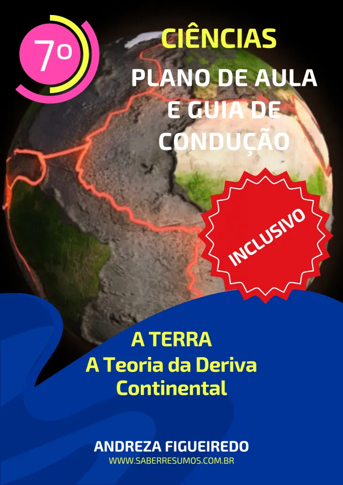 739 - Ciências - Aprendizado Inclusivo - Plano de Aula e Guia de Condução -  A Terra - A Teoria da Deriva continental - 7º ano - PDF com 15 páginas