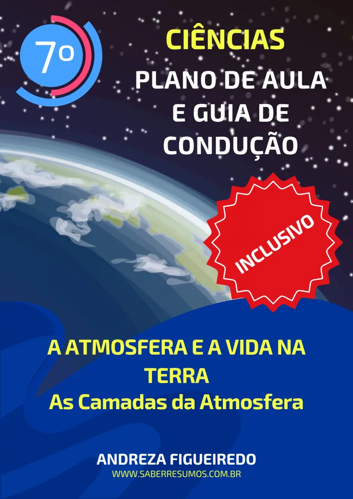 740 - Ciências - Aprendizado Inclusivo - Plano de Aula e Guia de Condução -  A Atmosfera e a Vida na Terra - As Camadas da Atmosfera - 7º ano - PDF com 13 páginas Imagem