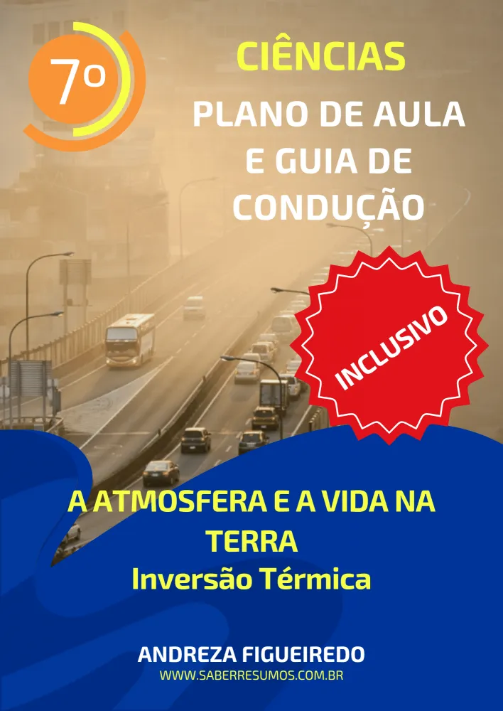 742 - Ciências - Aprendizado Inclusivo - Plano de Aula e Guia de Condução -  A Atmosfera e a Vida na Terra - Inversão Térmica - 7º ano - PDF com 12 páginas