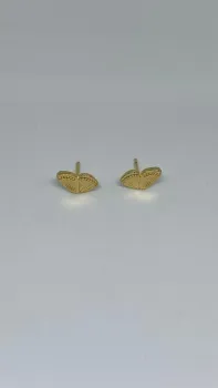 Brinco Frisado Asa de Borboleta - Banhado Ouro 18k - Foto 2