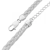 Gargantilha de prata Trançada  5 Fios - 230543
