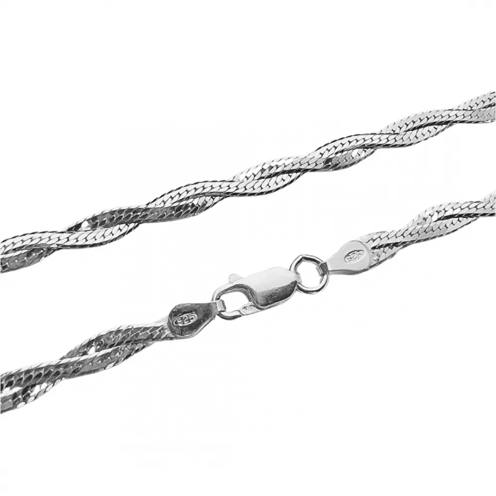 Corrente de prata - Trançada - CO621 Imagem