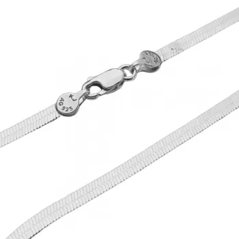 Gargantilha ômega laminada de prata - 40 cm  - 210443