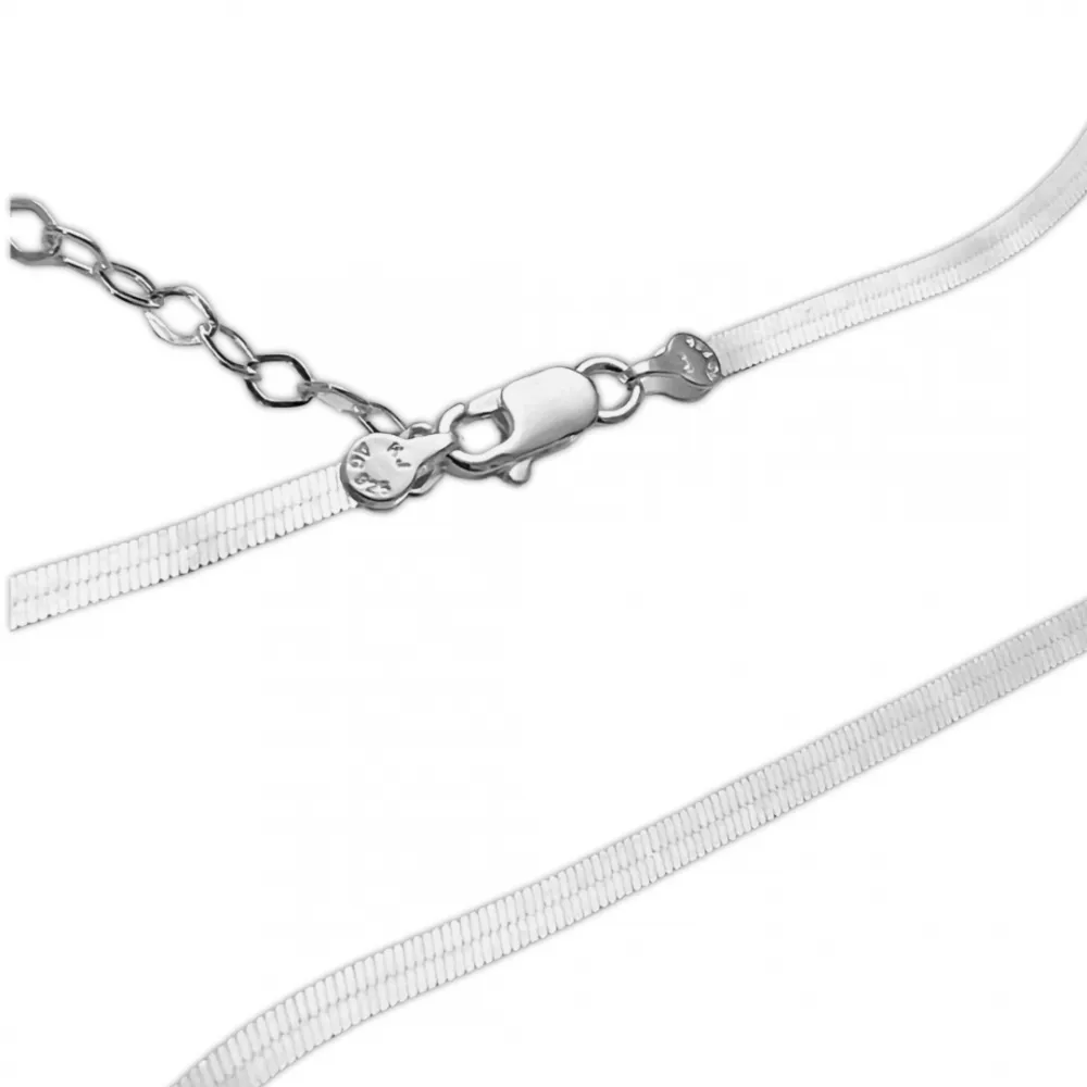 Gargantilha ômega laminada de prata - 45cm  - 210439 Imagem