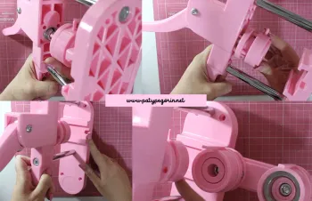 PRENSA BOTTONS COM MATRIZ 58MM ROSA + CORTADOR E BASE MAIS KIT BOTTONS 100 UND DE BRINDE  - Foto 2