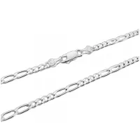 Corrente de prata 950 Grumet 4 em 2 - 70 cm - 200319