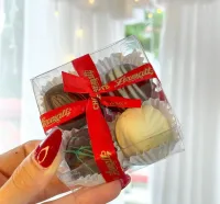 P/ 4 bombons - 8,0 x 8,0 x 4,0 - Tampa e Fundo Transparente - Foto 4