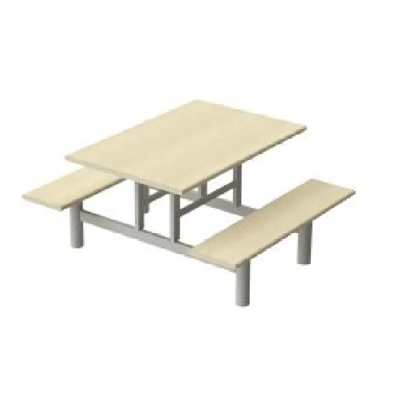 Mesa Refeitório 4 lugares com Banco Reto Acoplado Imagem
