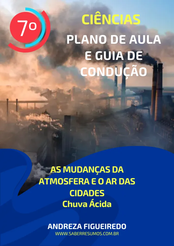 755 - Ciências - Plano de Aula e Guia de Condução - As Mudanças da Atmosfera e o Ar das Cidades - Chuva Ácida - 7º ano - PDF com 15 páginas Imagem