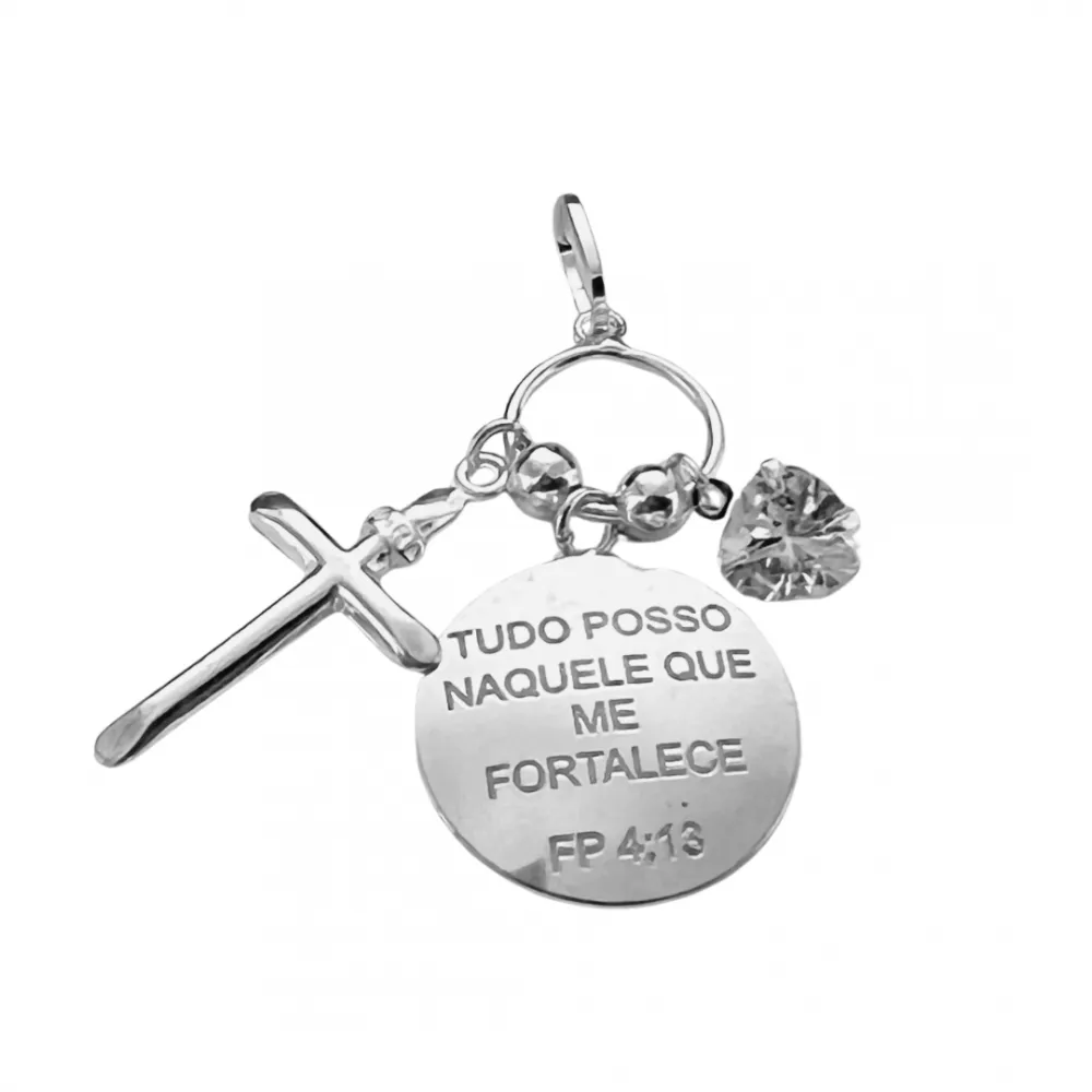 Pingente de prata amuleto de proteção - PF436