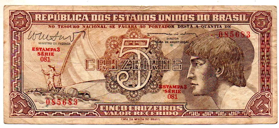 C112 - 5 Cruzeiros - Série 081 - Índio - Data: 1962 - MBC