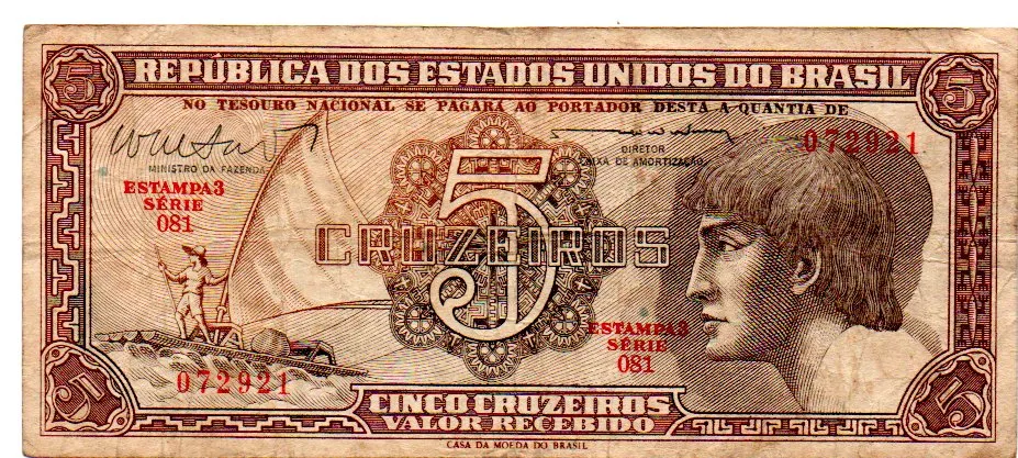 C112 - 5 Cruzeiros - Série 081 - Índio - Data: 1962 - MBC