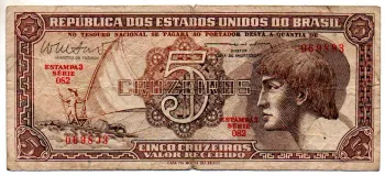 C112 - 5 Cruzeiros - Série 082 - Índio - Data: 1962 - BC