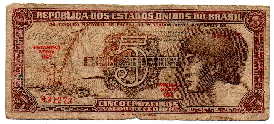C112 - 5 Cruzeiros - Série 083 - Índio - Data: 1962 - R