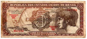C112 - 5 Cruzeiros - Série 084 - Índio - Data: 1962 - BC