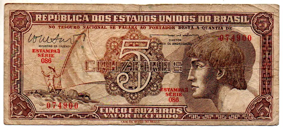 C112 - 5 Cruzeiros - Série 086 - Índio - Data: 1962 - BC