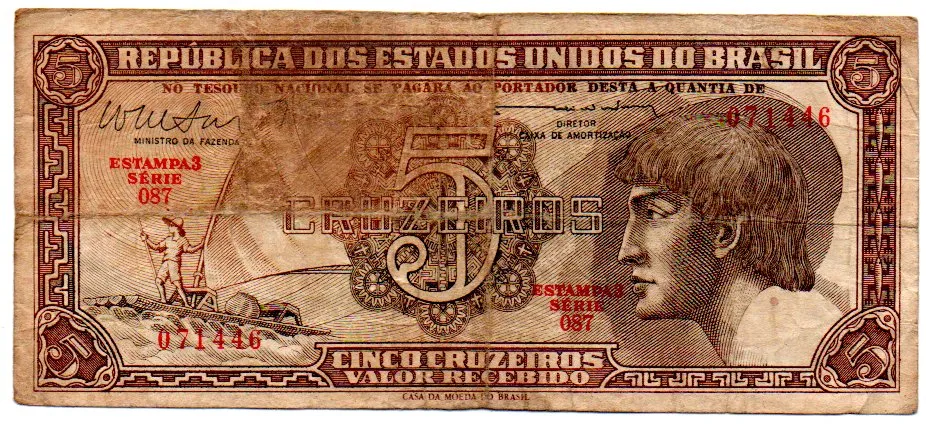 C112 - 5 Cruzeiros - Série 087 - Índio - Data: 1962 - R