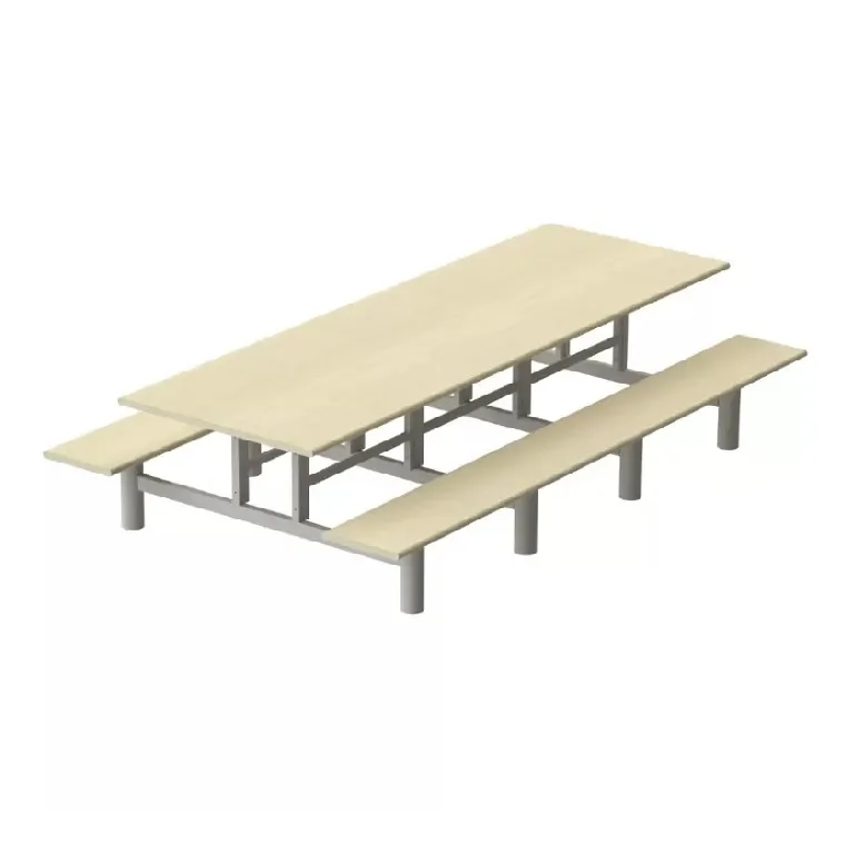 Mesa Refeitório 8 lugares com Banco Reto Acoplado Imagem