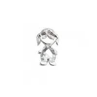 Pingente de prata  menina - branco - PF1437