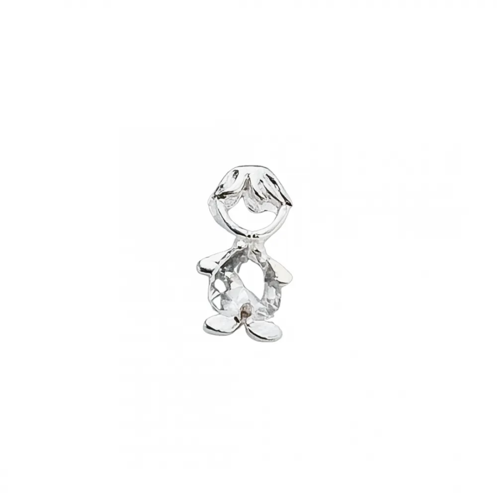 Pingente de prata  menino - branco - PF1432